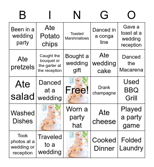 Jenna's Wedding Bingo! Bingo Card
