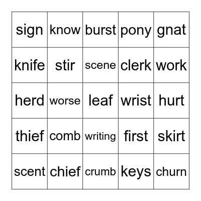 Wonders 2 Bingo Card