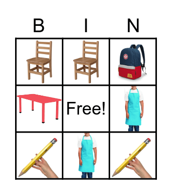 School Bingo Card