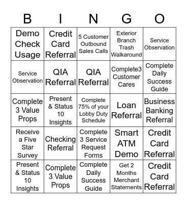 1st Person to get BINGO each week gets 100 Spotlight Points! Bingo Card