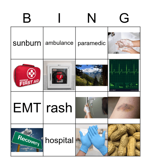 Em's First Aid / Paramedic Bingo Card