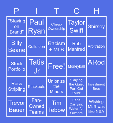 Tipping Pitches Bingo Card
