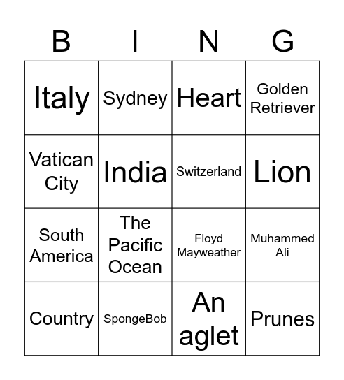 Year 12 Bingo (Round 2) Bingo Card
