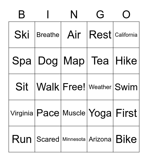 2021 Feel the Bern 5k Bingo Card