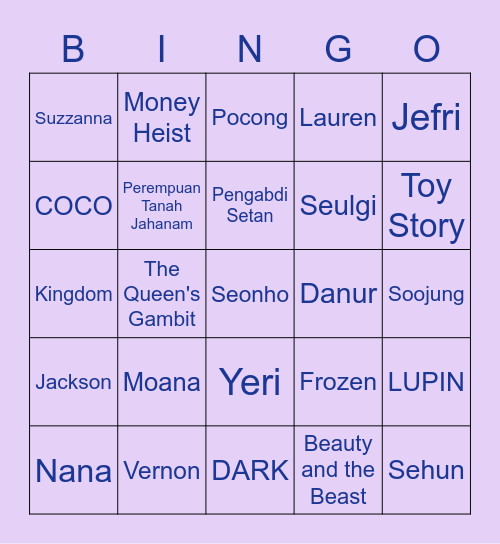 KSEULGI3WP Bingo Card