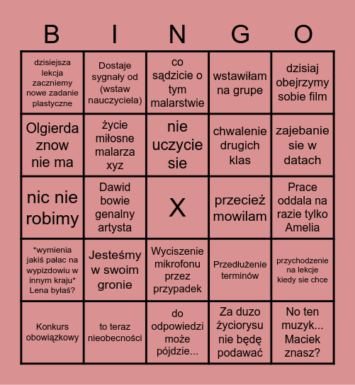 Rebela bingo Card