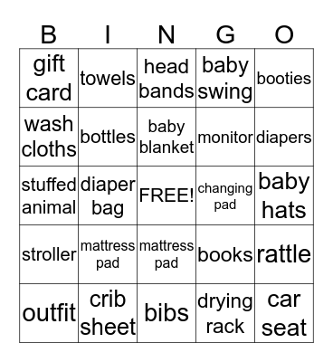 Baby Lucy Bingo Card