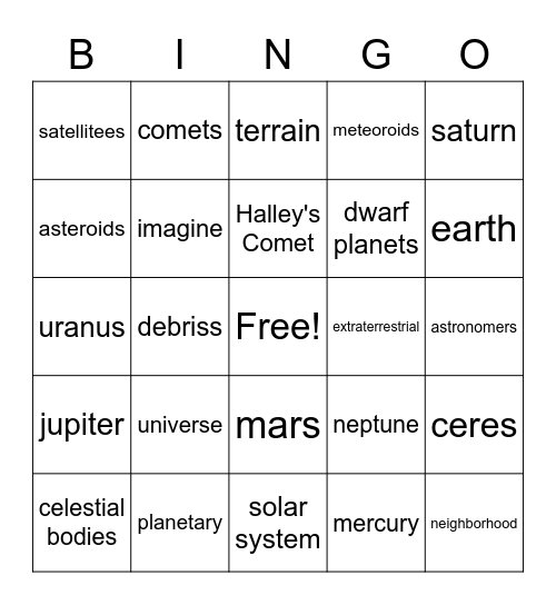 Unit 7 Lesson 2 Bingo Card