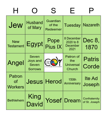 ST. JOSEPH'S NIGHT! Bingo Card
