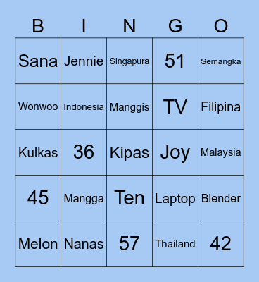 Punya Liyak Bingo Card