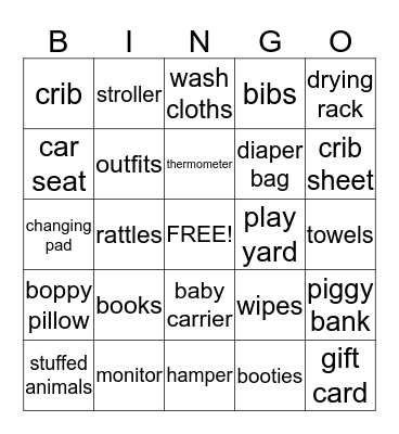 Baby Lucy Bingo Card