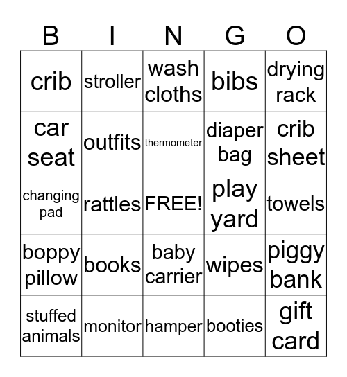 Baby Lucy Bingo Card