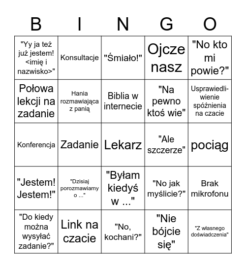 Biol-chem Bingo Card