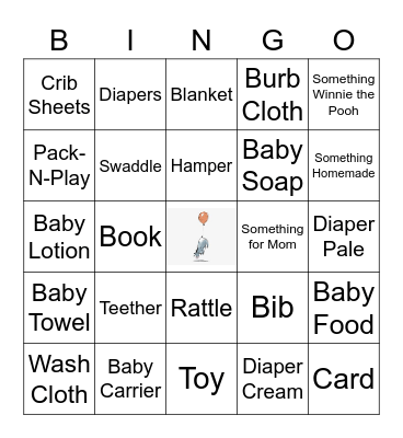 Baby Shower Bingo Card