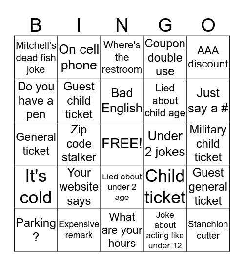 NAq Bingo Card