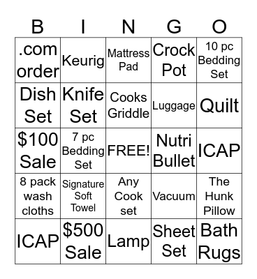 HOME SALE Bingo Card