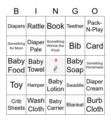 Baby Shower Bingo Card
