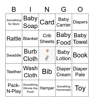 Baby Shower Bingo Card