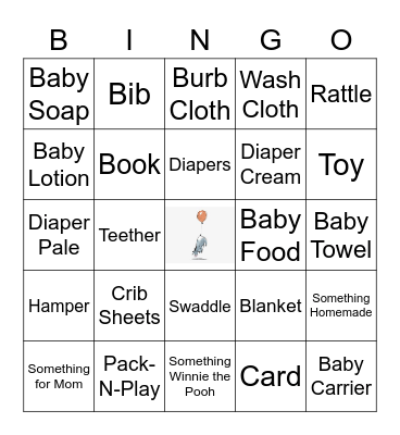 Baby Shower Bingo Card