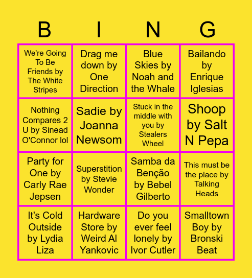 💃🎶 Leadnow Music Bingo 🎶 💃 Bingo Card