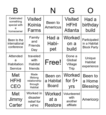 SCHFH Bingo Card