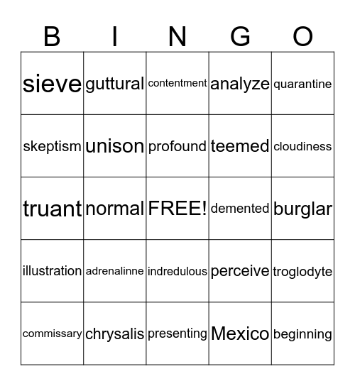 Flying Solo Bingo! Bingo Card