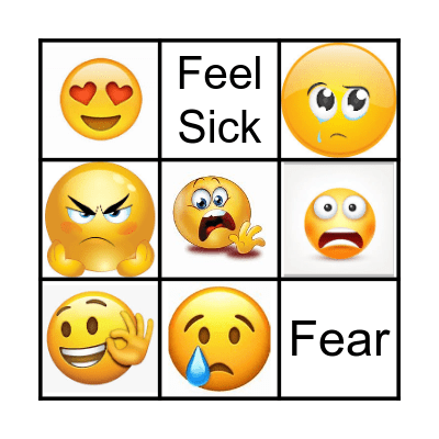 Emoji Emotion Bingo Card