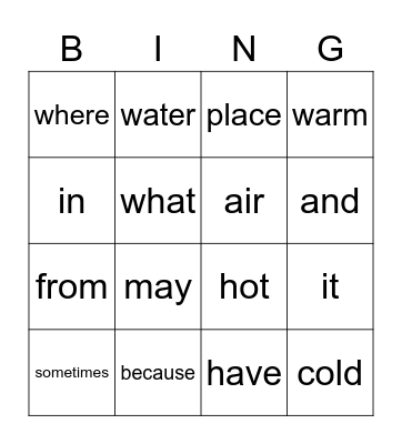 Krumpe Bingo Card