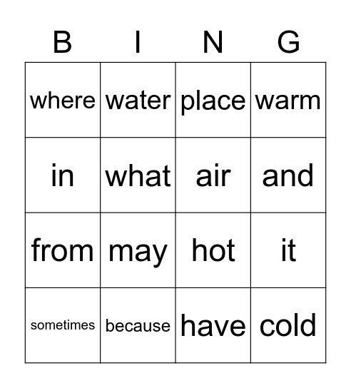 Krumpe Bingo Card