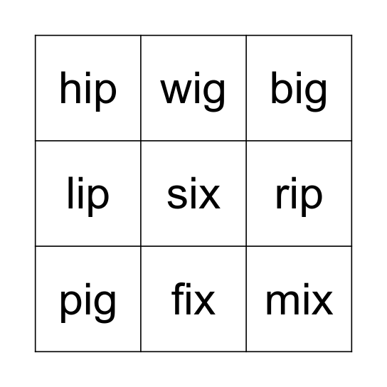 unit3 Bingo Card