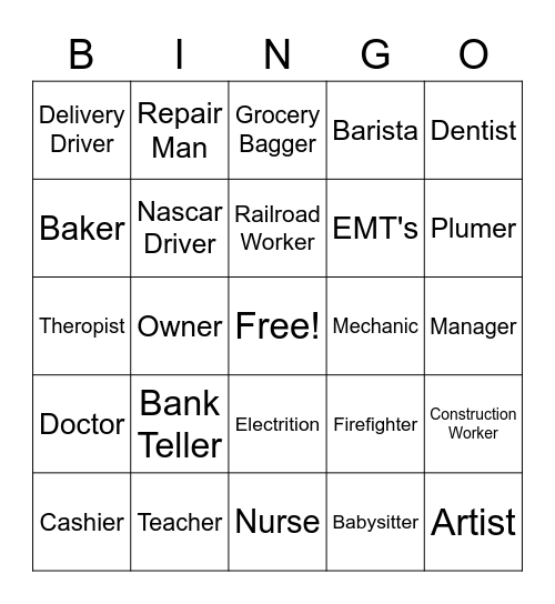 Employment Bingo! Bingo Card