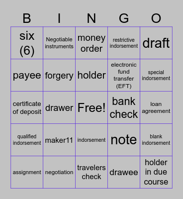 Chapter 10 Bingo Card Bingo Card