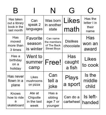 Murphy Bingo Card