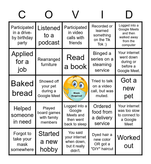 Cougars Reunited Bingo Card