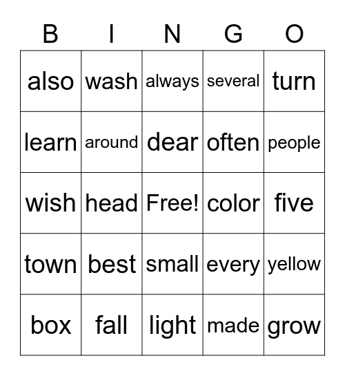 Marri Bingo Card