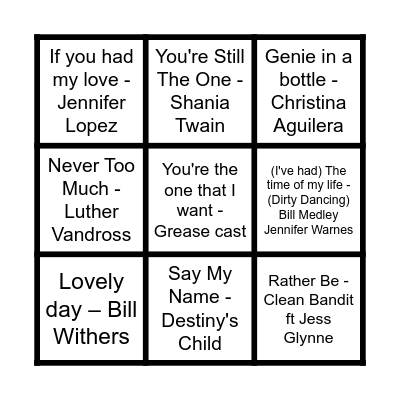 Musical Bingo! Bingo Card