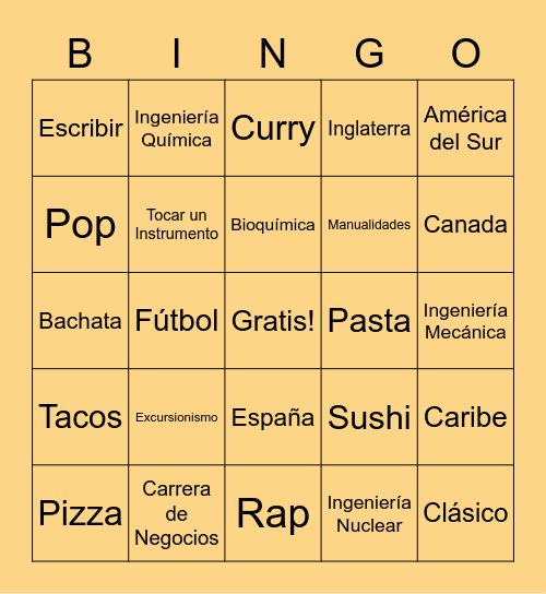 SSO Bingo Card