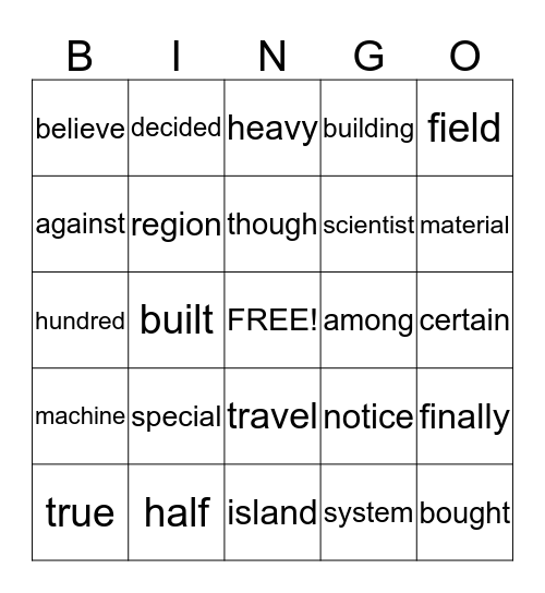Second Grade Sight Words Units 5 & 6 Bingo Card
