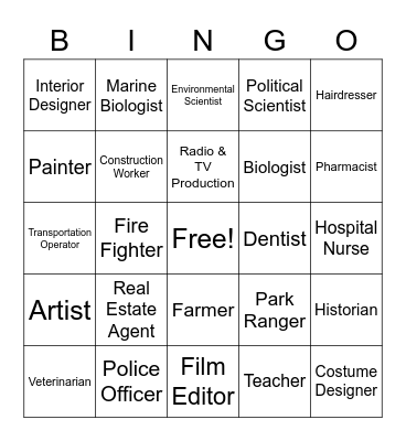 Career Bingo! Bingo Card