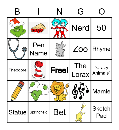 Dr. Seuss Bingo Card