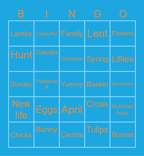 Easter Bingo Card