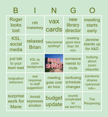 ALL-STAFF ZOOM Bingo Card