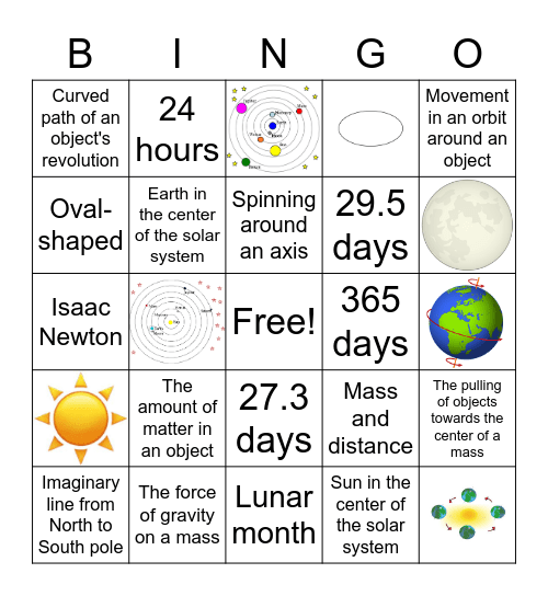 Study Guide Review Bingo Card