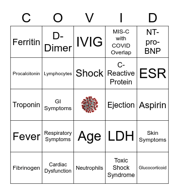 MIS-C Bingo Card