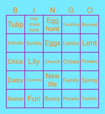 Easter Bingo Card