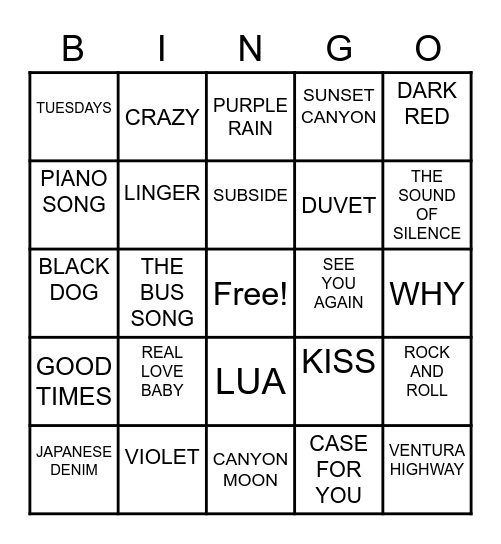 MUSIC THERAPY BINGO (REG 1) Bingo Card