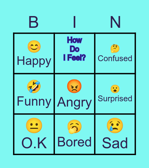 HOW DO I FEEL TODAY? Bingo Card