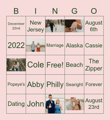 Abby + John Bingo Card
