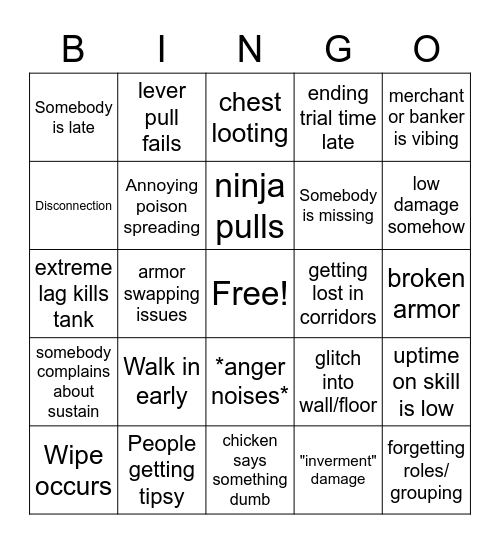 vSO Bingo Card