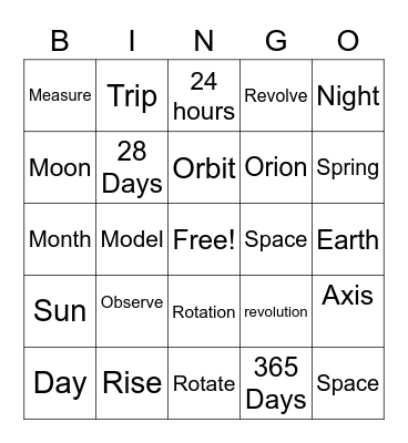 Science 10.2 Bingo Card
